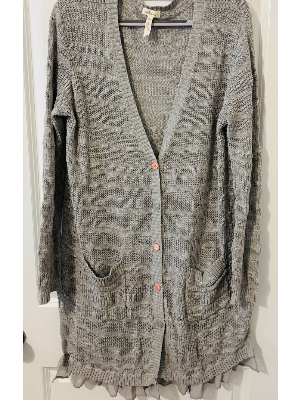 Matilda Jane gray knit stay cozy wondermint collection cardigan size medium